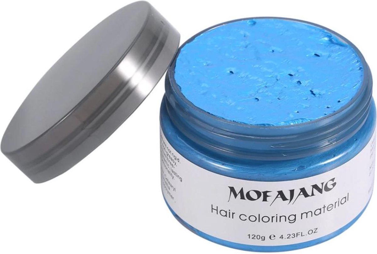 oppakken koken Continent Blauwe Haarwax - Colored Hair Wax Blue - Mofajang | bol.com