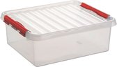 Boîte de rangement Sunware Q-Line - 25L - Plastique - Transparent / Rouge