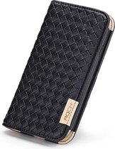 ROCK (Weaver serie) book case - Zwart kunstleer - hoesje voor Samsung Galaxy S4