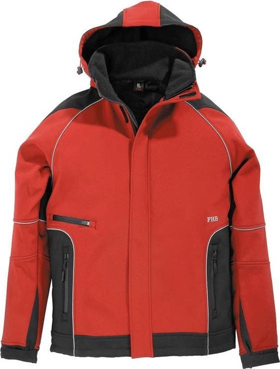 | FHB WALTER Softshell Jack 78518 RoodZwartXXXL FHB 78518 Softshell Jack Walter