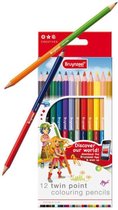 Inspiring Young lot de 12 crayons de couleur à double pointe (24 couleurs) Twin Points
