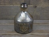 SENSE Decoratieve fles vaas met opdruk - Vintage stijl vaas - Vaas zilver antiek