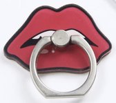 Rode lippen - Ring vinger houder- standaard voor telefoon of tablet