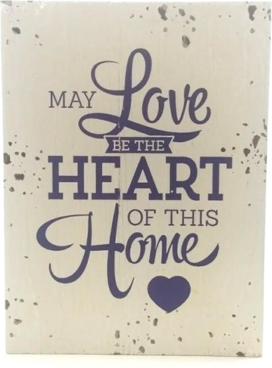 Houten tekstbordje "Love"