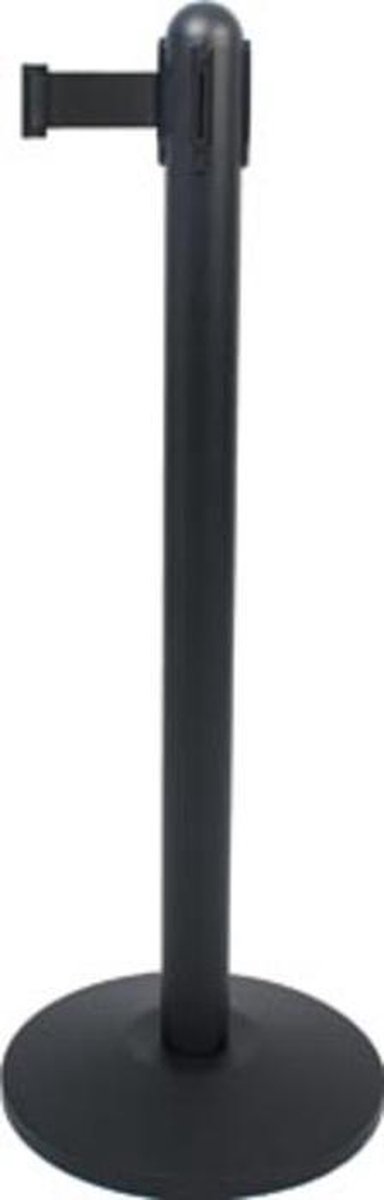 Securit® intrekbare zwarte afzetpaal met nylonband