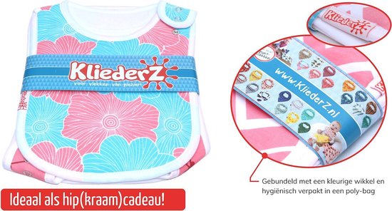 KliederZ hippe baby slabbetjes meisjes - 3 eet slabbers - slabben t/m 3 jr FB03b van KliederZ — afbeelding 3