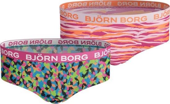 Bjorn Borg Sportonderbroek casual - 2p HIPSTER BB ARROWS & BB ZEBRA - blauw - vrouwen - 146