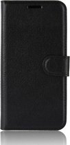 DrPhone Flipcover - Bookcase - Luxe booktype PU Lederen Portemonnee Case - Geschikt voor Xperia XZ3 - Wallet Case met Kickstand - Zwart