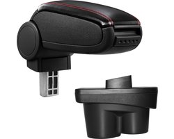 Armsteun-Opel Corsa E-11-2014-kunstleer-zwart+rood stiksel