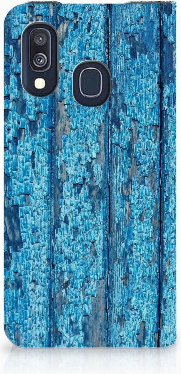 Samsung Galaxy A40 Book Wallet Case Wood Blue