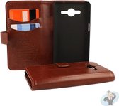 Samsung Galaxy Core 2 Portemonnee Hoesje - Classic Style Bruin