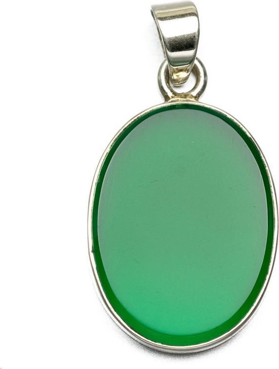 Biwa Sieraden - 925 zilveren hanger met groene onyx | bol.com