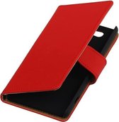 Sony Xperia Z4 Compact Effen Bookstyle Wallet Hoesje Rood - Cover Case Hoes