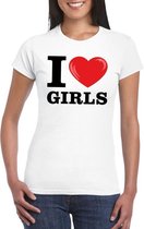 I love girls t-shirt wit dames XL