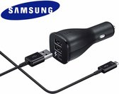 Samsung autolader USB-C+ datakabel - zwart - duo - snel laden