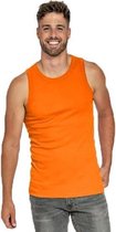 Oranje basic tanktop/singlet voor heren - Holland feest kleding - Supporters/fan artikelen - herenkleding hemden L