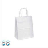 50 sacs en papier blanc mini S (18x8x24 cm)