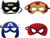 Helden | Superhelden Maskers | Man | Captain | Kinderen | Kinderfeestje | Verkleedmaskers | 4 Stuks