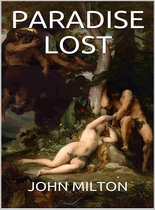 Couverture du livre Paradise Lost de John Milton, illustrée d'une peinture classique d'Adam et Ève dans le jardin.