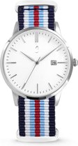 Colori Nato Connaisseur 5-COL496 - Horloge - nato - blauw/ wit/ rood - ø 40 mm