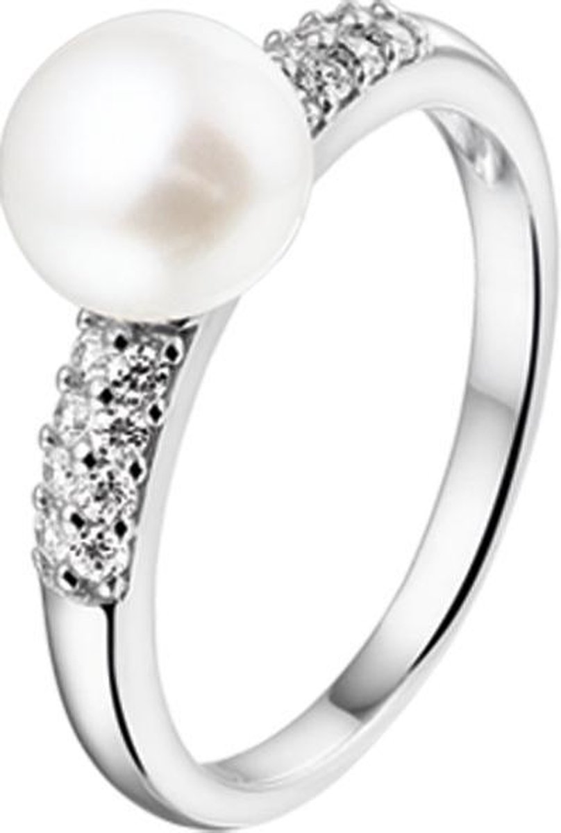 Ring Parel En Zirkonia Zilver Gerhodineerd