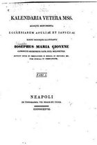 Kalendaria vetera mss. aliaque monumenta ecclesiarum Apuliae et Iapygiae