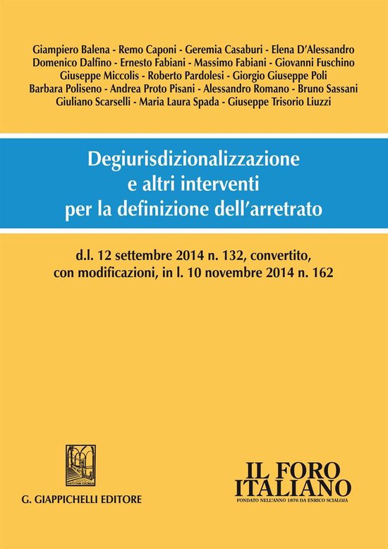 Degiurisdizionalizzazione e altri interventi per la definizi ... - cover