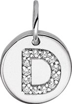 The Jewelry Collection Bedel Letter D Zirkonia - Zilver