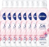 NIVEA Shower Silk Mousse Rhubarb Raspberry Doucheschuim -  12 x 200 ml - Voordeelverpakking