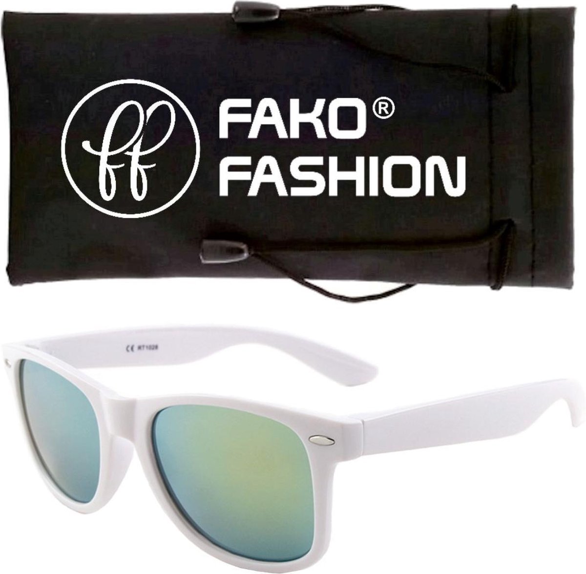 Fako Fashion® - Zonnebril - Wit - Spiegel Groen