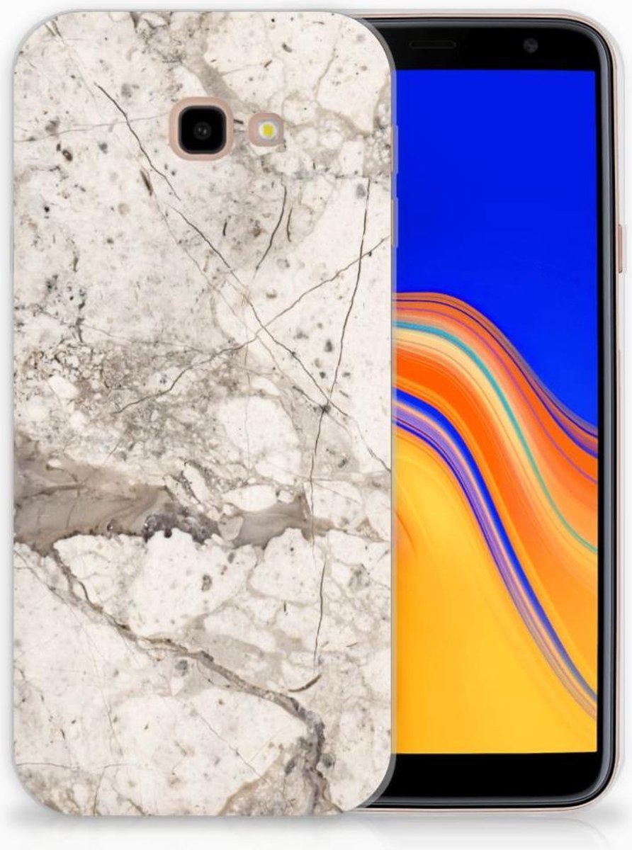 Samsung Galaxy J4 Plus (2018) TPU Siliconen Hoesje Marmer Beige