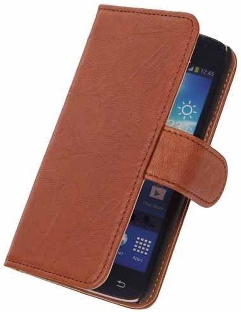 BestCases Stand Bruin Luxe Echt Lederen Book Samsung Galaxy Xcover 2 S7710