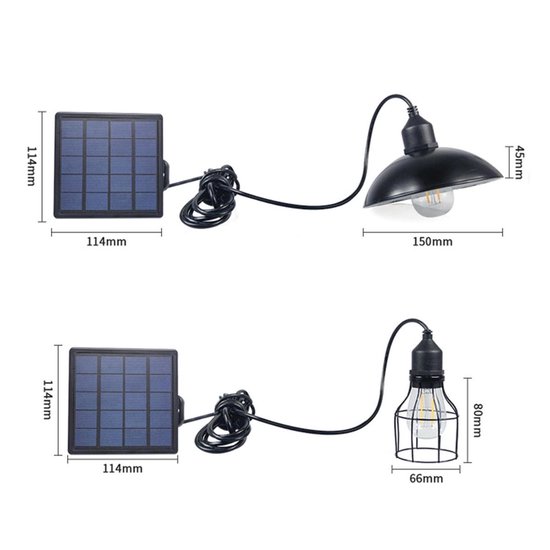 AGOTD Hanglamp Op Zonne-energie – Buitenlamp Met Afstandsbediening, Dimbare Kleurtemperatuur (3 Tinten), Timer (1/3/6u), IP65 Waterdicht, 5m Kabel – Voor Tuin, Terras & Balkon