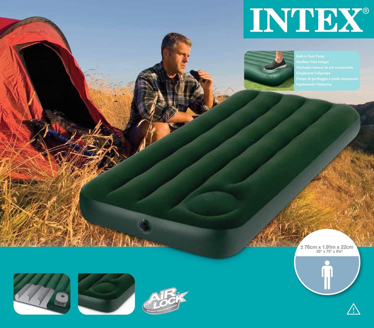 Matelas gonflable Intex pour 1 personne avec gonfleur intégré