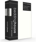 Verpakking van Beddinghouse hoeslaken, percale, 100% katoen, in gebroken wit.