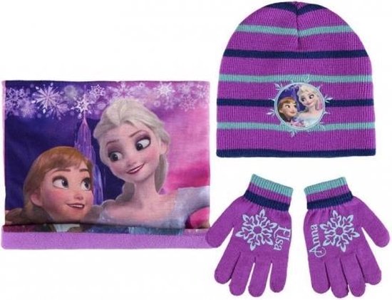 Beangstigend Anzai vergaan Winter set Frozen paars voor meisjes - Frozen muts, sjaal en handschoenen |  bol.com