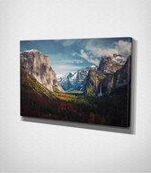 Yosemite National Park Canvas - 100 x 70 cm - Landschap - Schilderij - Canvas - Slaapkamer - Wanddecoratie  - Slaapkamer - Foto op canvas