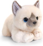 Keel Toys pluche witte kat/poes katten knuffel 30 cm - katten knuffeldieren - Speelgoed voor kinderen