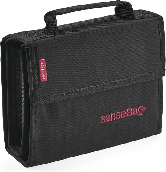 Wallet voor het opbergen van 36 potloden, pennen en stiften. kleur zwart type "sensebag"