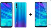 Huawei P Smart Plus 2019 hoesje siliconen case hoes hoesjes cover transparant - 1x Huawei p smart plus 2019 screenprotector