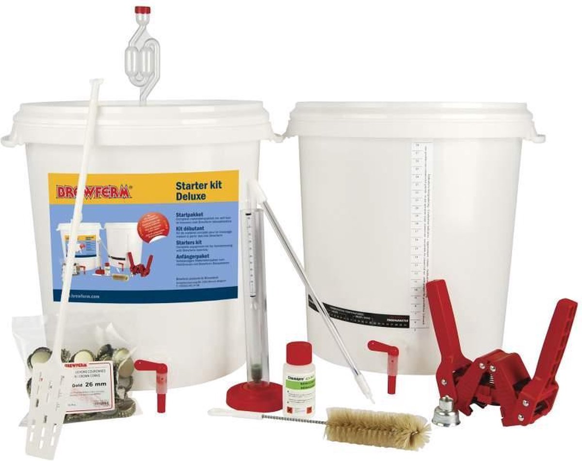 Brewferm® startpakket "Deluxe" - deluxe bierbrouwpakket - zelf bier brouwen - starterspakket bier brouwen - bier brouwen pakket