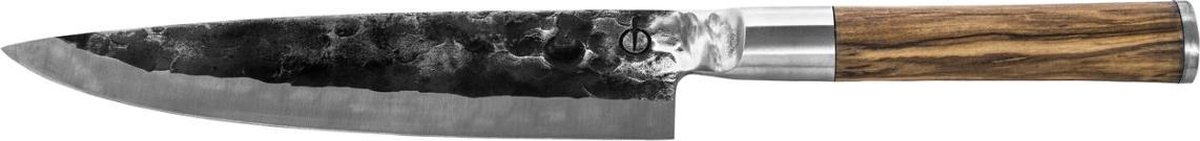 Forged Olive Koksmes 20cm - Olijfhout - In Houten Gifbox
