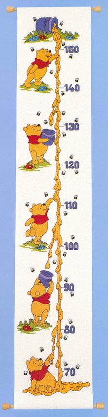 Langwerpig Behandeling Losjes borduurpakket H22 winnie the pooh, groeimeter/meetlat, honing | bol.com