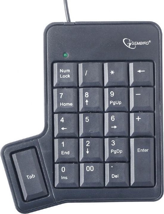 Schep Excentriek Heup Gembird KPD-UT-01 Notebook/PC USB Zwart numeriek toetsenbord | bol.com