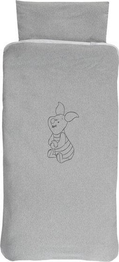 Plum Plum - Dekbedovertrek bed 100x135cm - Wishing Pooh - Disney Baby - Knorretje Grijs
