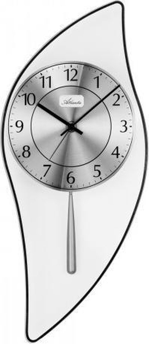 Wandklok slinger zilver modern design