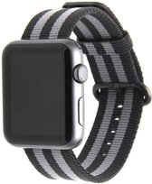 Nylon bandje Zwart/Grijs geschikt voor Apple Watch 42mm-44mm