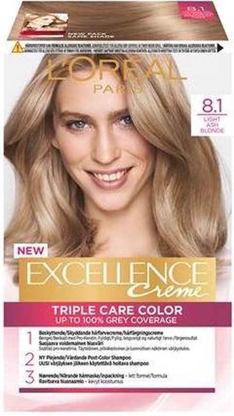 Amerika Extreem Achterhouden L'Oréal Paris Excellence Crème 8.1 - Licht Asblond - Haarverf | bol.com