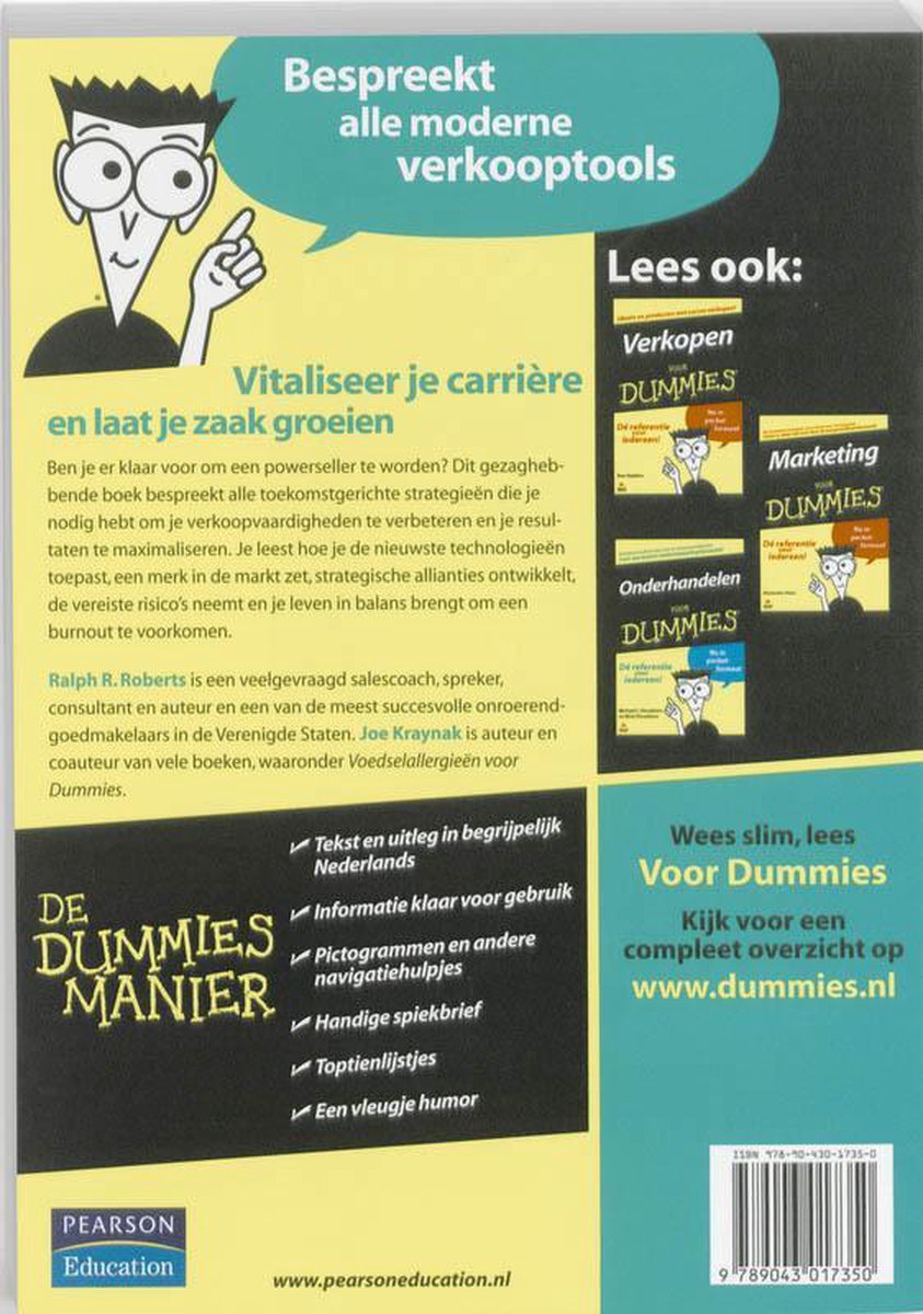 Advanced Verkopen Voor Dummies - back cover