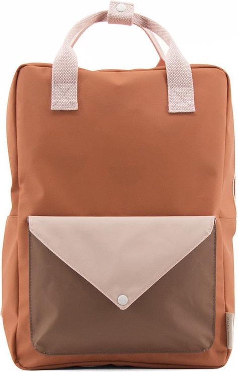 Sticky Lemon Rugzak Envelope Backpack Large tangerine + peony pink + cider  brown | bol